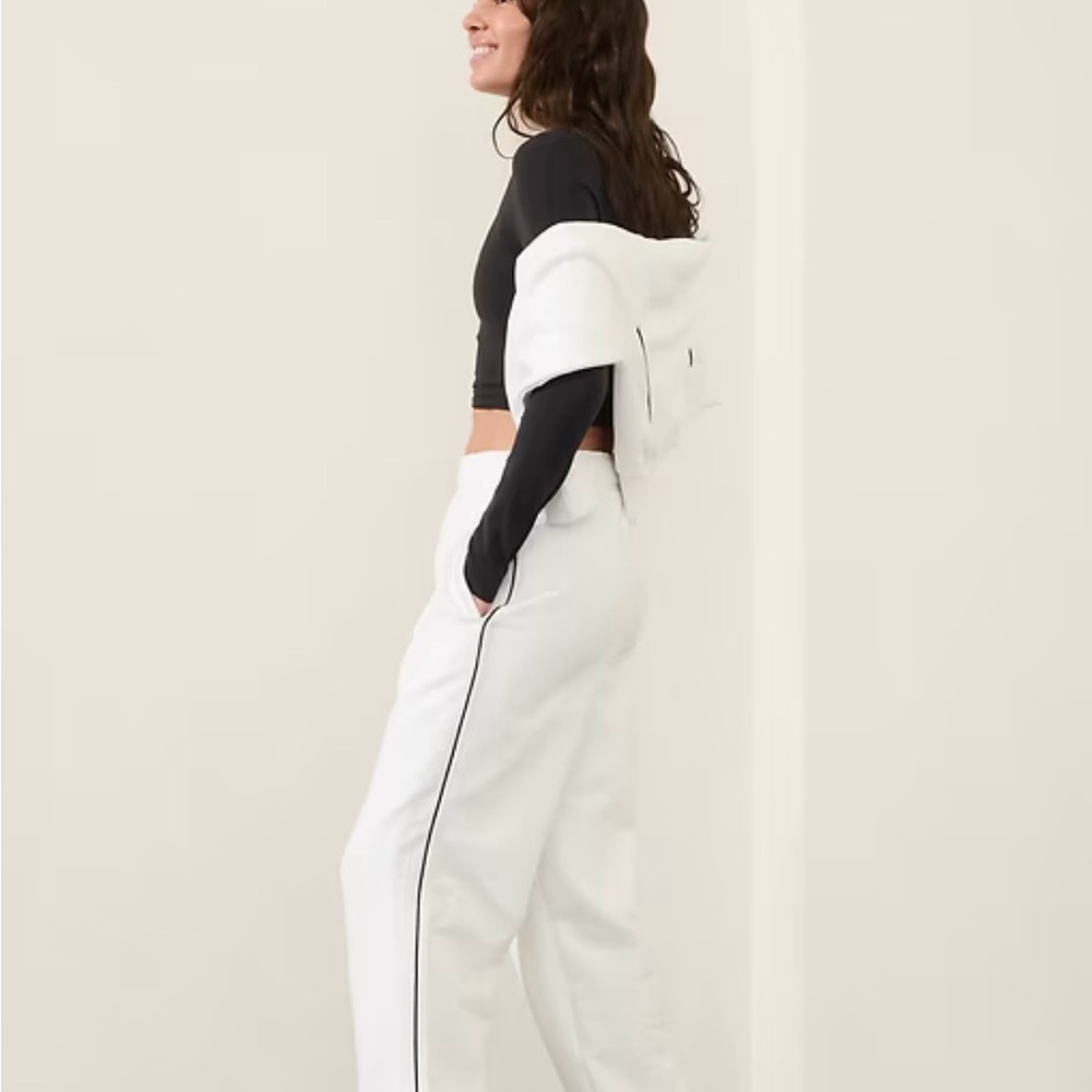 Athleta White Track Pants Sleek Modern Design